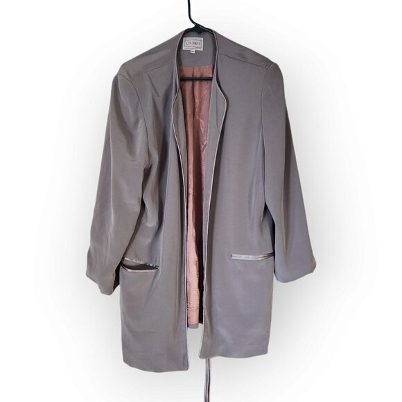 LOUBEN WOMENS 2 PIECE OUTFIT SIZE 14  GREY TOP WITH HIGH RISE PANTS - Picture 11 of 14